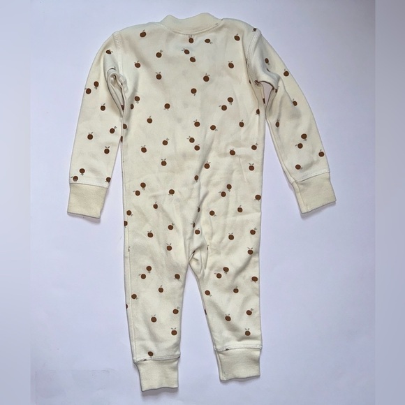 NWOT Quincy Mae 100% Organic Cotton Gender Neutral Oranges Zip One Piece 3-6 M - Picture 5 of 7